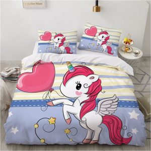 Housse de Couette pour Fille Licorne