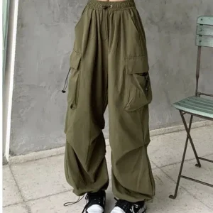 Pantalon parachute Kaki