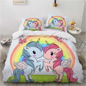 Housse de Couette Licorne Garçon et Fille