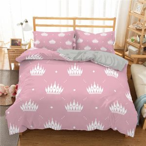 Housse de Couette Rose Couronnes