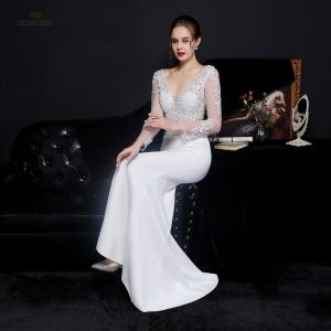 Robe de Bal Blanche Florale