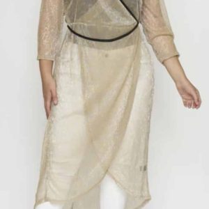 Robe cache-cœur grande taille dorée