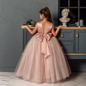 Robe de Soirée Rose pour Fillette