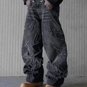 Baggy jeans embroidery