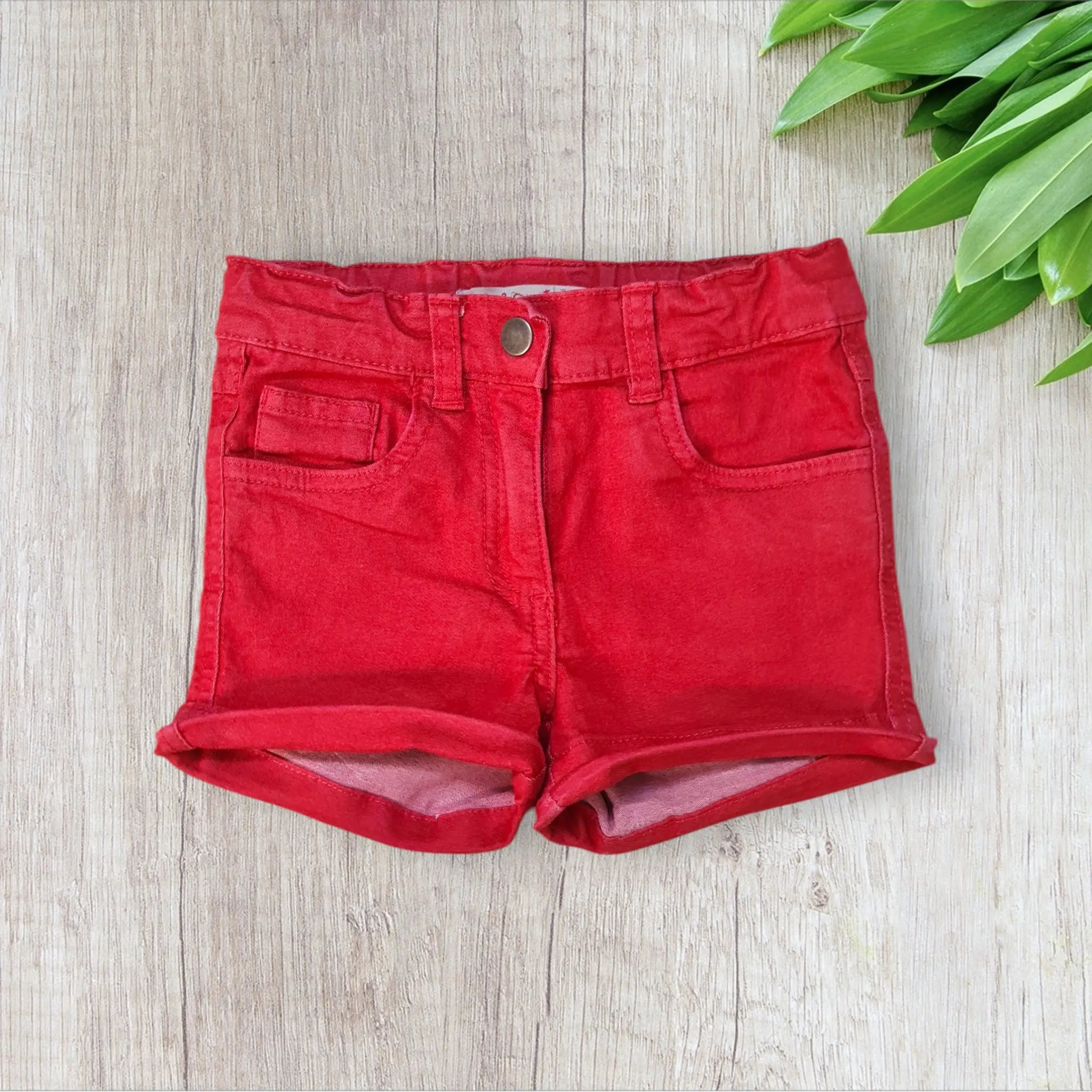 Short fille en jean coloré–5 ans | Rose clair ou rose-rouge | Districenter – Image 2