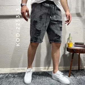 Short gris destroyer stylé homme