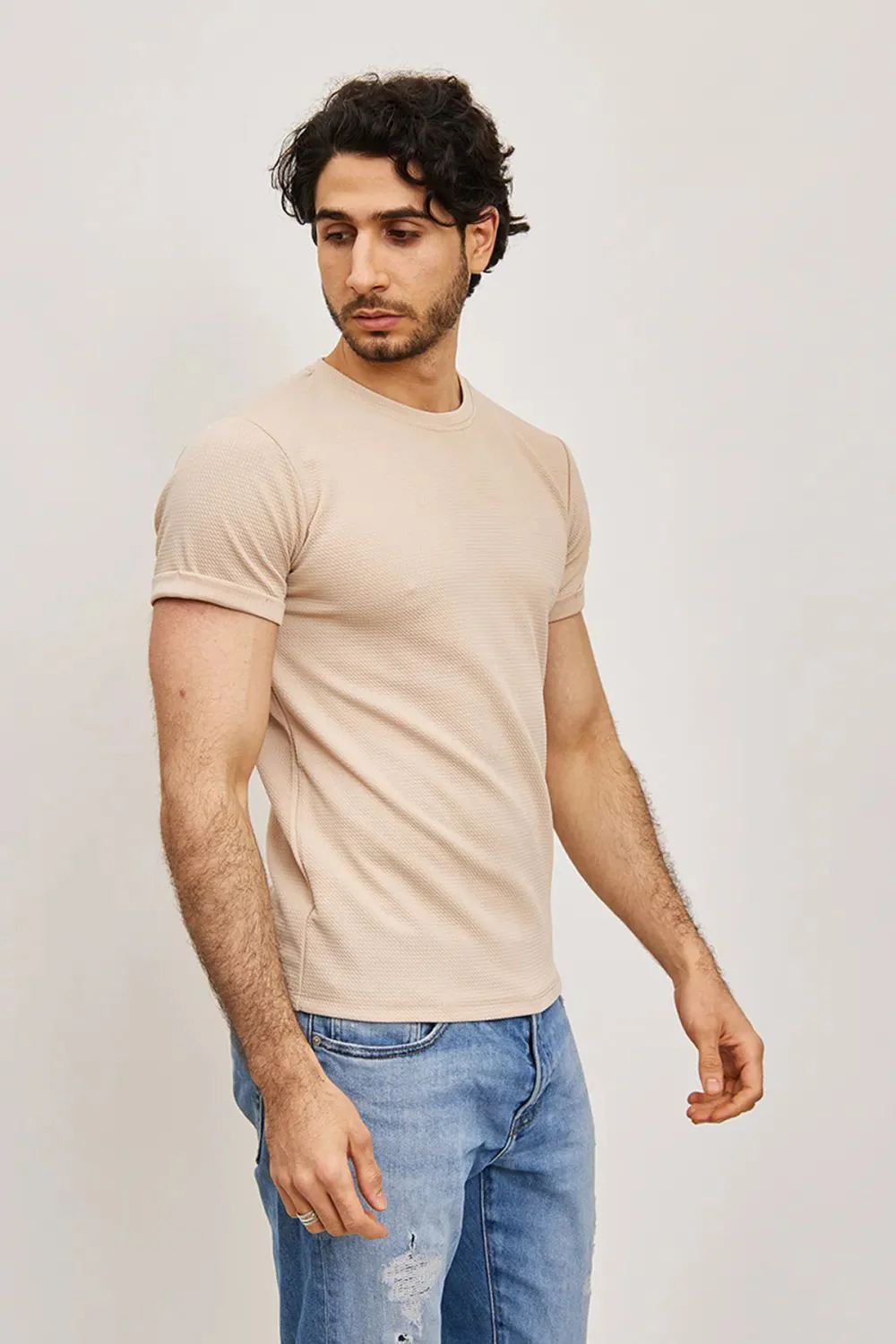 T-shirt Homme BEIGE Cintré – Image 2