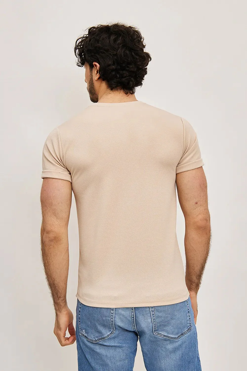 T-shirt Homme BEIGE Cintré – Image 3