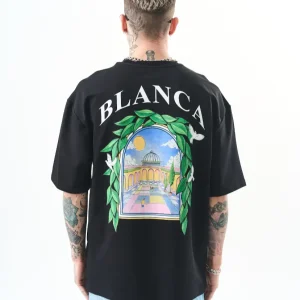 T-shirt Blanca oversize homme imprimé arcade végétale – style artistique 1581