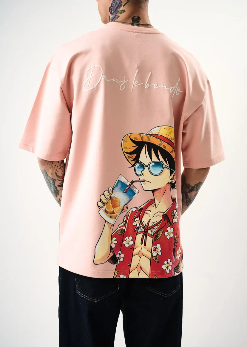 T-shirt oversize "Luffy Dans le bendo" – Hallstarz 1614 – Image 8