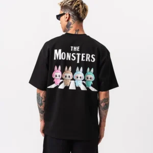 T-shirt noir oversize Homme "The Monsters" – Hallstarz PATO