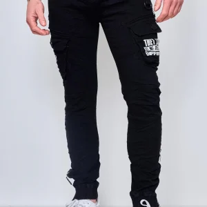 Jean cargo noir homme