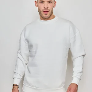 Sweat simple sans capuche blanc