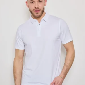 Polo BLANC Homme Basique Chic