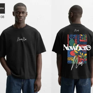 T-shirt noir, blanc ou vert NOWHERE