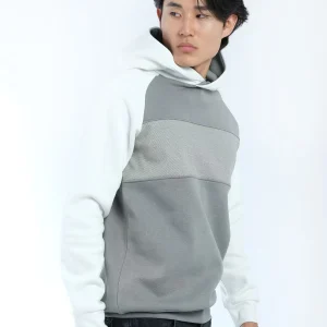 sweat à capuche bicolore