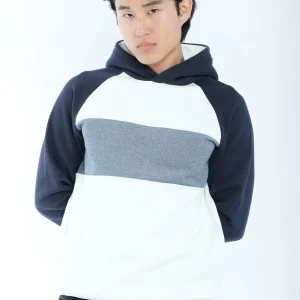 sweat à capuche bicolore