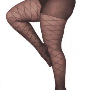 Collants grande taille fantaisie à motifs croisés argentés Pamela mann