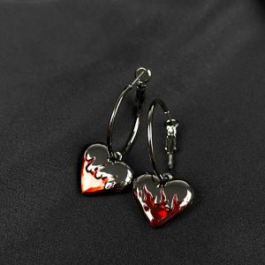 Boucles d’oreilles cœur flamme