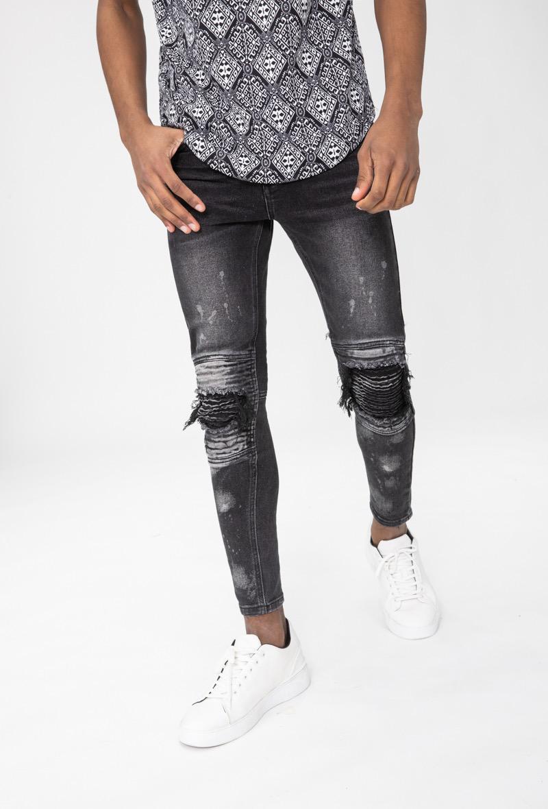 Jean skinny noir destroy homme fashion