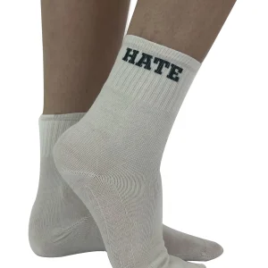 Chaussettes hate love blanches