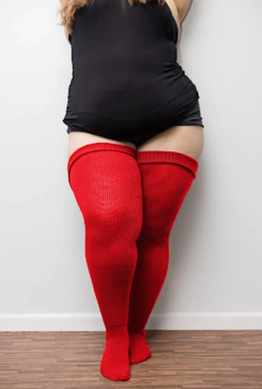 Chaussettes hautes rouges grande taille