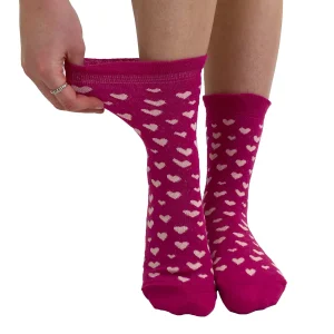 Chausettes wide fit coeurs roses