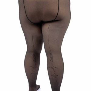 Collants fourrés grande taille avec écritures