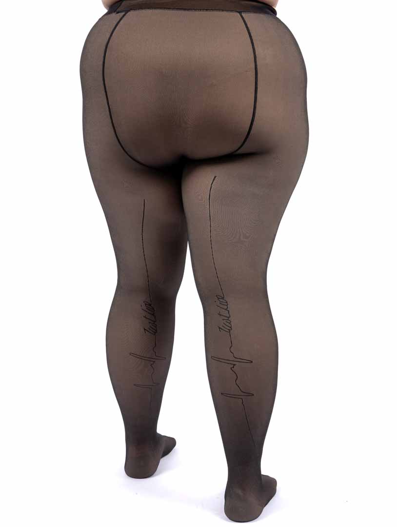 Collants fourrés grande taille avec écritures