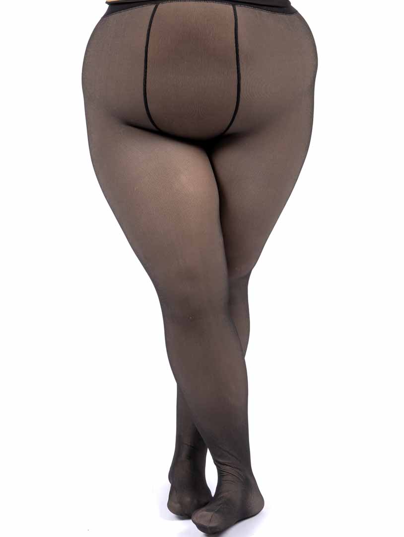 Collants fourrés grande taille avec écritures – Image 2