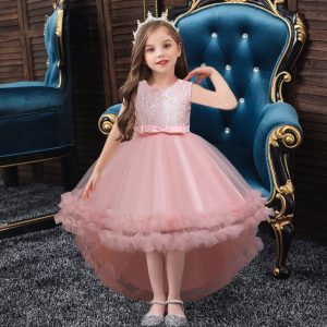 Robe Princesse Rose Brodée à Froufrou