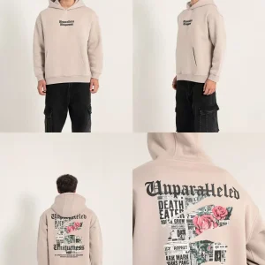 Sweat à capuche avec roses imprimées