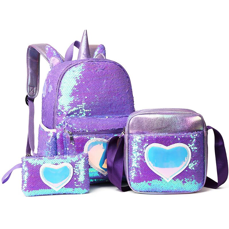 Ensemble Sac à dos licorne Pailleté – Image 4