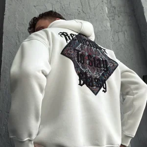 Sweat capuche motif persan homme stylé