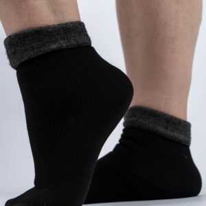 Chaussettes fourrées à bord polaire gris