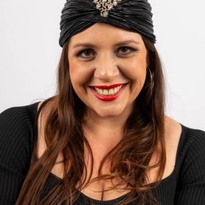 Turban brillant avec losange strass