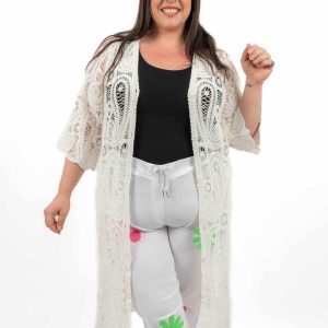 Long gilet en crochet