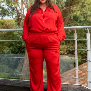 Pantalon satin marbré