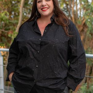 Chemise noire pailletée