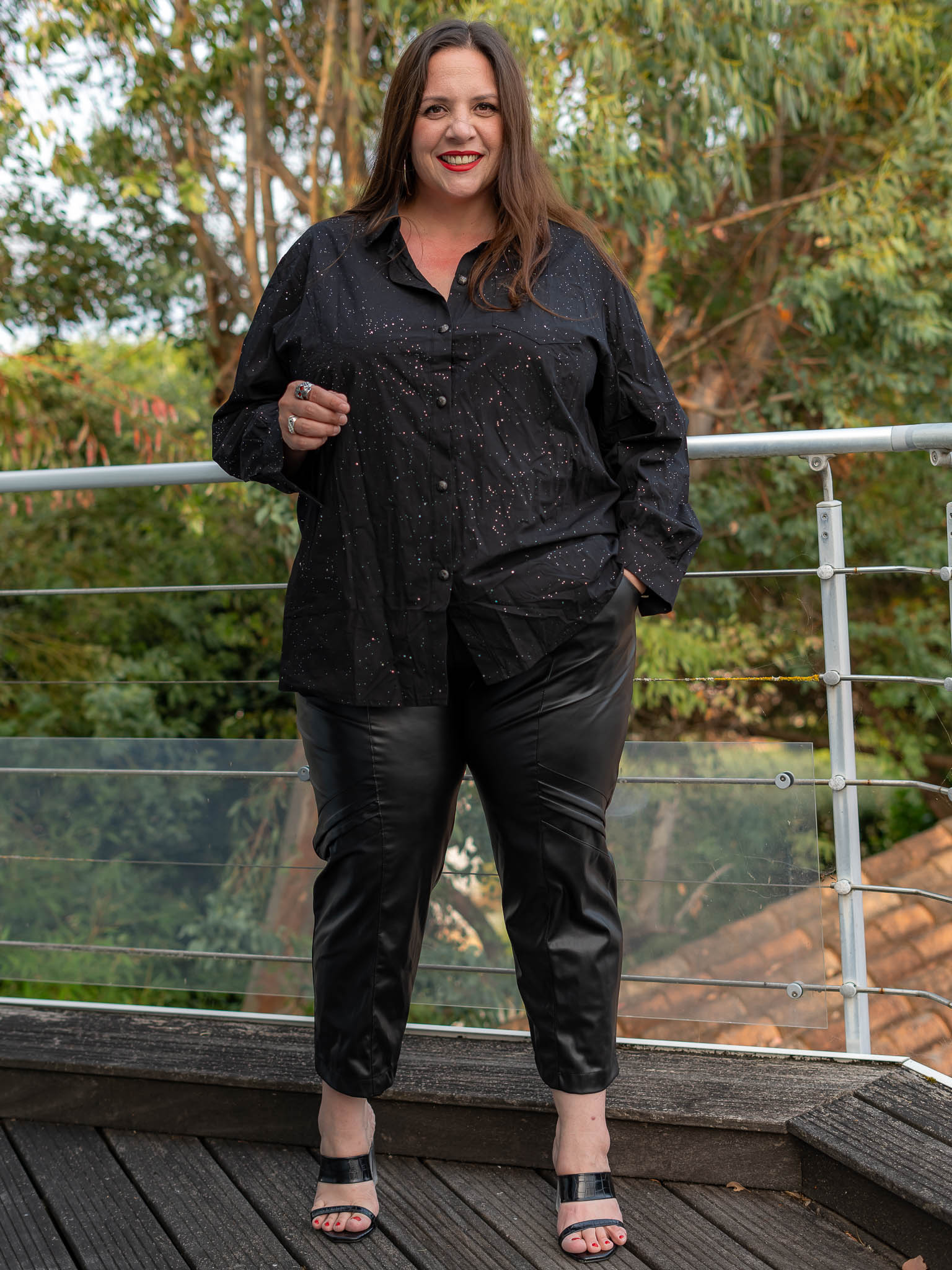 Chemise noire pailletée – Image 2