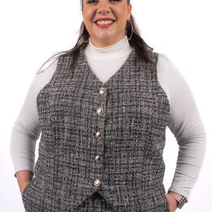 Veste tweed sans manches