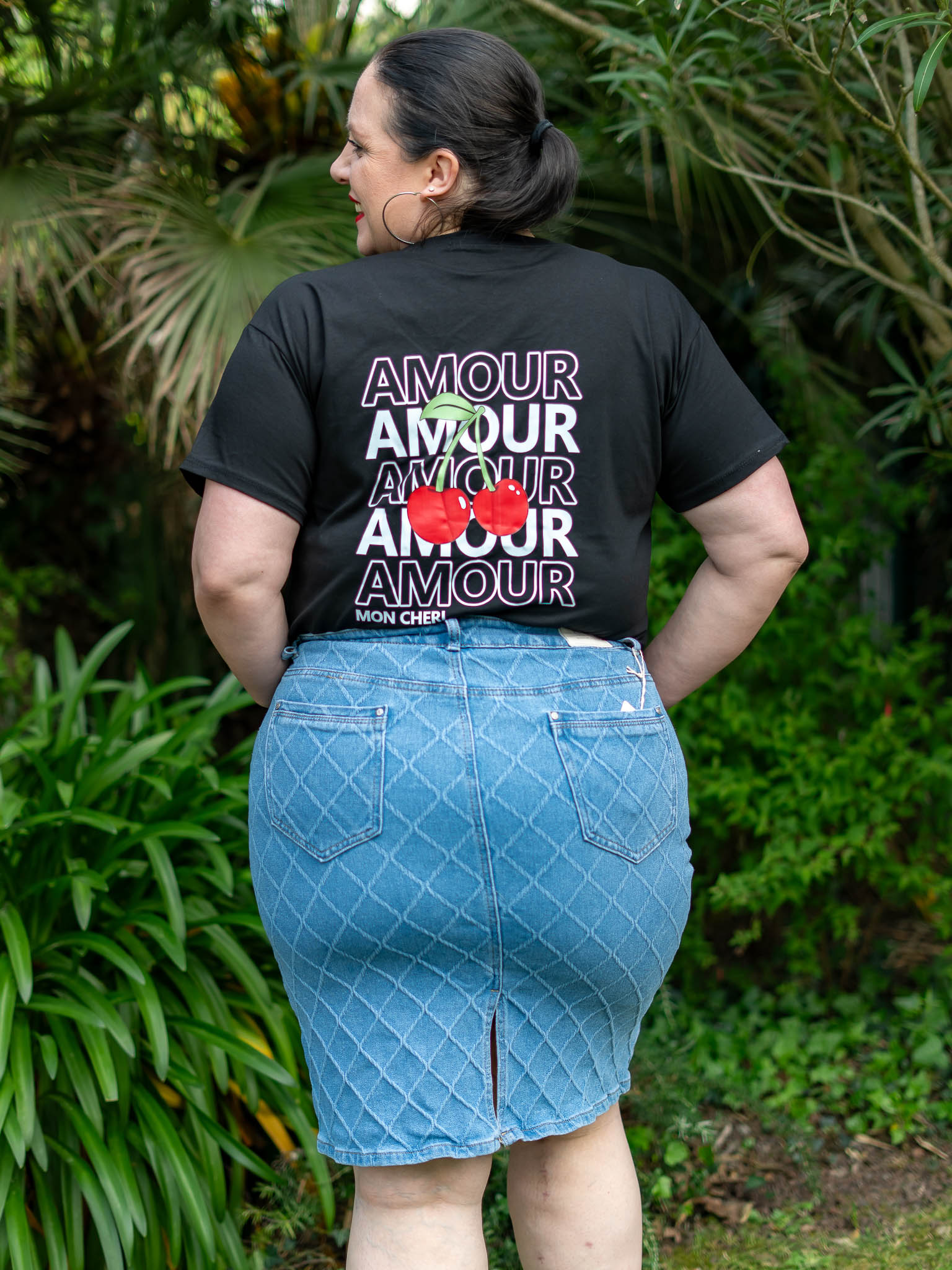 Jupe en jean motif losange – Image 3