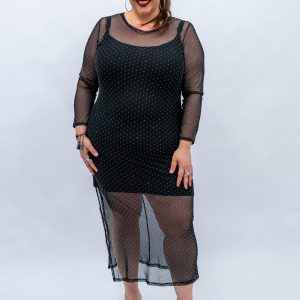 Robe en mesh à strass