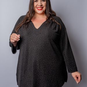 Tunique en matière gaufrée à clous strass