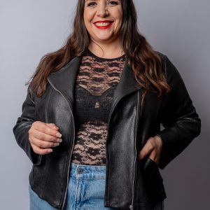 Perfecto noir effet vieilli brillant