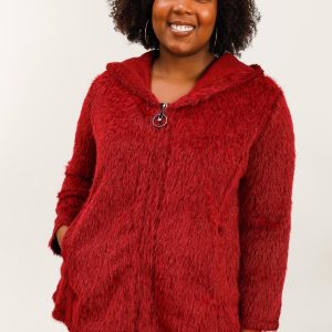 Veste zippée en fausse fourrure