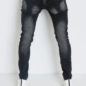 Jean noir délavé fashion homme