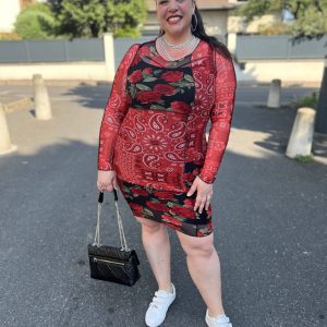 Robe en mesh imprimé floral et bandana