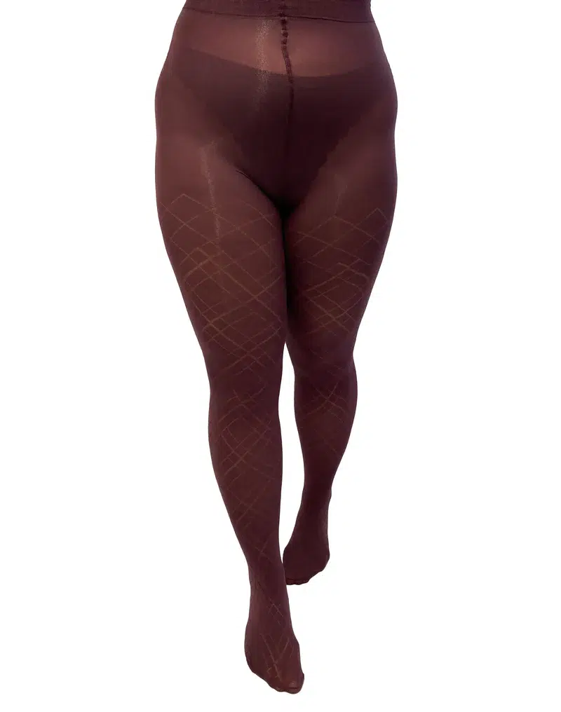 Collants diamant bordeaux