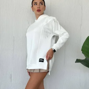 Sweat à capuche blanc